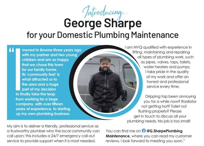 Bourne Write Up in Magazine CROP - G.Sharp Plumbing Maintenance